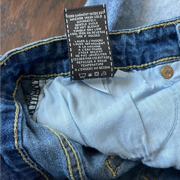 7 For All Mankind Dark Wash Stretch Denim  Bermuda Jean  Shorts Girls  Size 12 - Picture 6 of 6